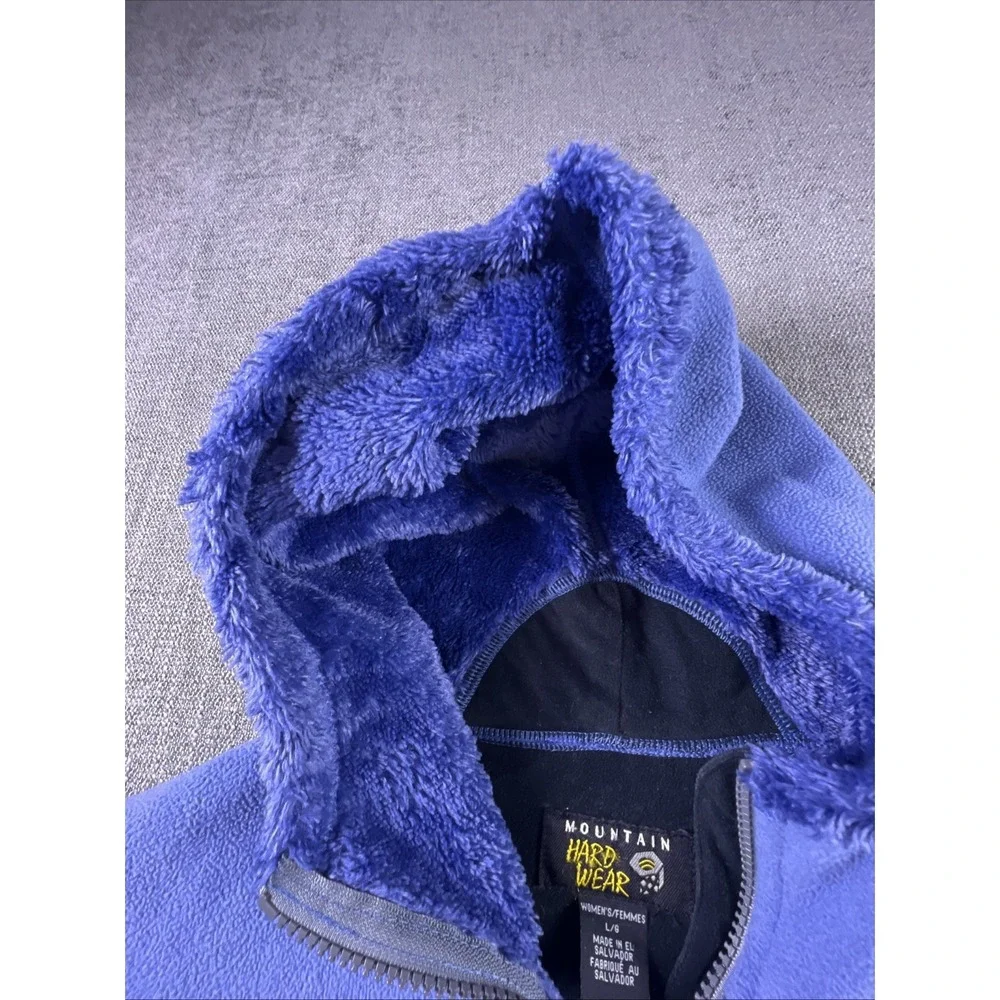 Mountain Hardware Fleece Jacket Women's L Deep Pile‎ Sherpa Cuffs Lining Blue